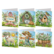 Load image into Gallery viewer, 6Pcs Easter House Diamond Painting Card Rhinestone Art Card for Party Favors
