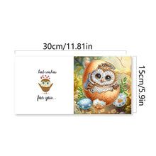 Load image into Gallery viewer, 6Pcs Easter Egg Owls Diamond Painting Card Rhinestone Art Card for Party Favors
