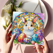 Load image into Gallery viewer, 6Pcs Easter Rabbits Diamond Painting Card Rhinestone Art Card for Party Favors
