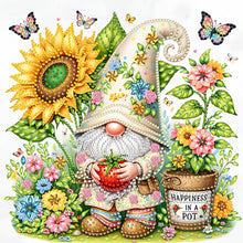 Load image into Gallery viewer, Diamond Painting - Partial Special Shaped - Sunflower And Gnome (30*30CM)
