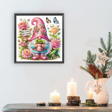 Load image into Gallery viewer, Diamond Painting - Partial Special Shaped - Flower And Gnome (30*30CM)
