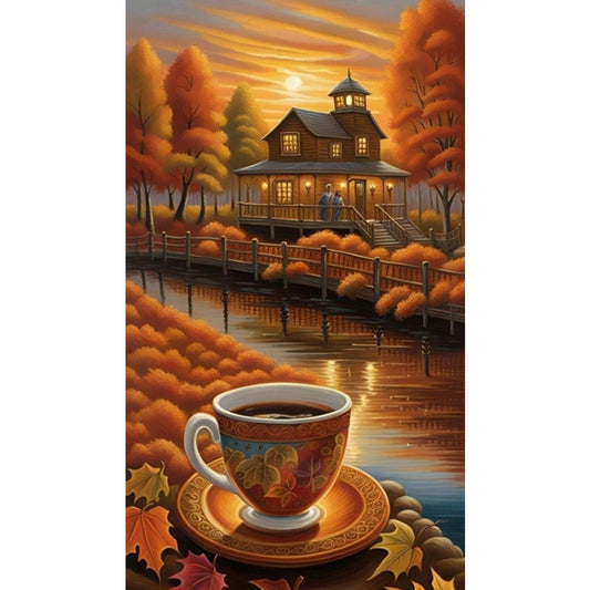 Diamond Painting - Full Square - Autumn Coffee Leisure Time (40*70CM)