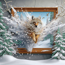 Load image into Gallery viewer, Diamond Painting - Partial Special Shaped - Wolf Escaping From The Frame (30*30CM)
