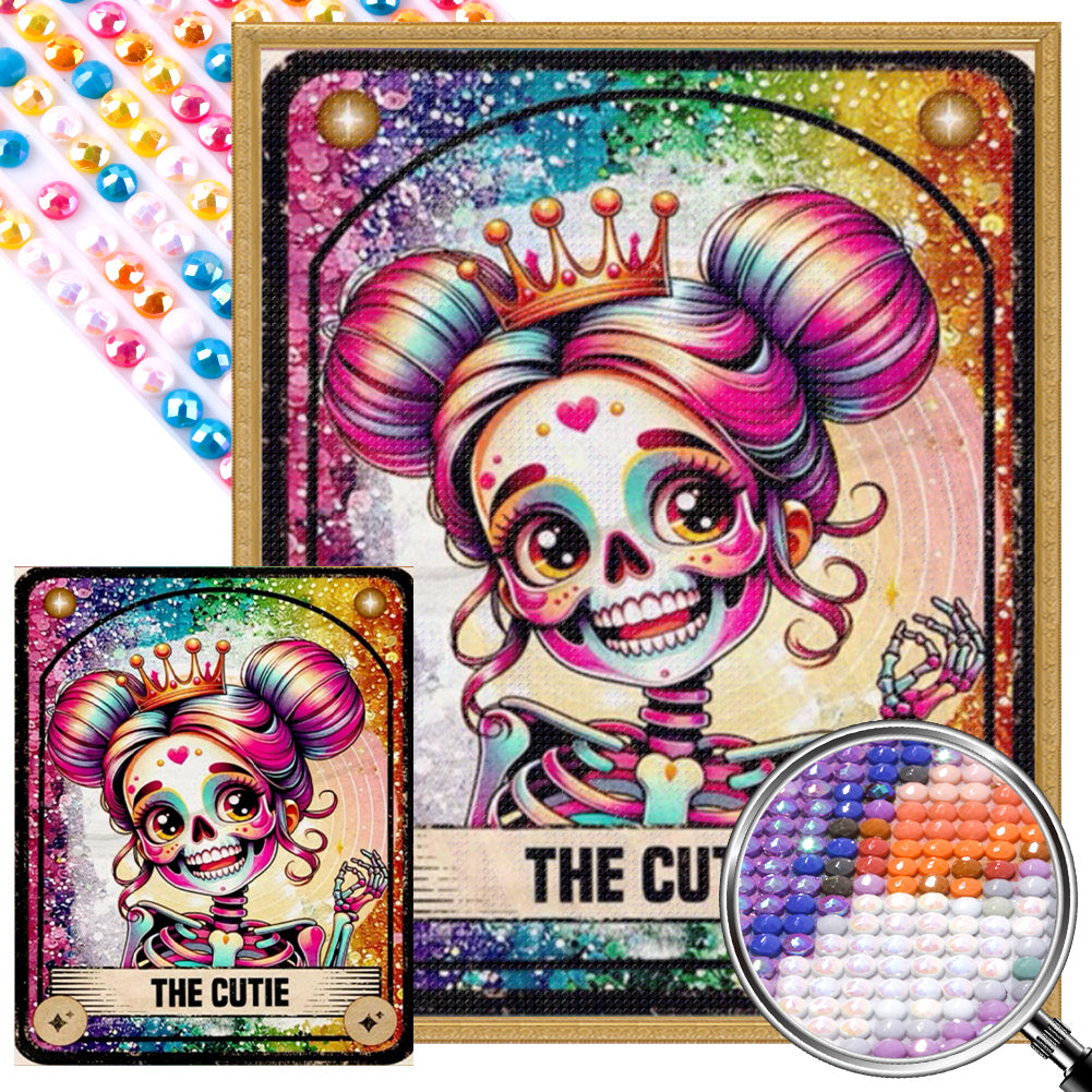 AB Diamond Painting - Full Round - Cute Skull Girl (40*50CM)