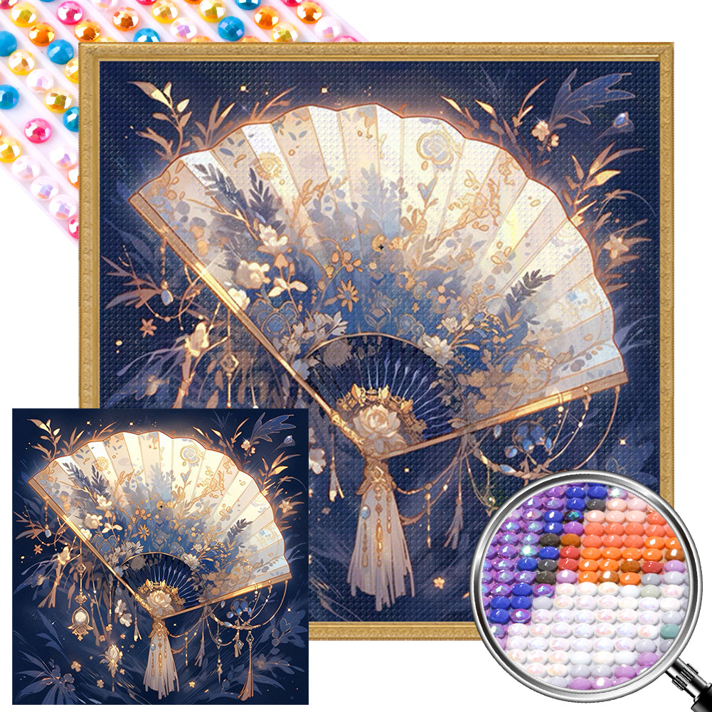 AB Diamond Painting - Full Round - Ancient Style Folding Fan (40*40CM)