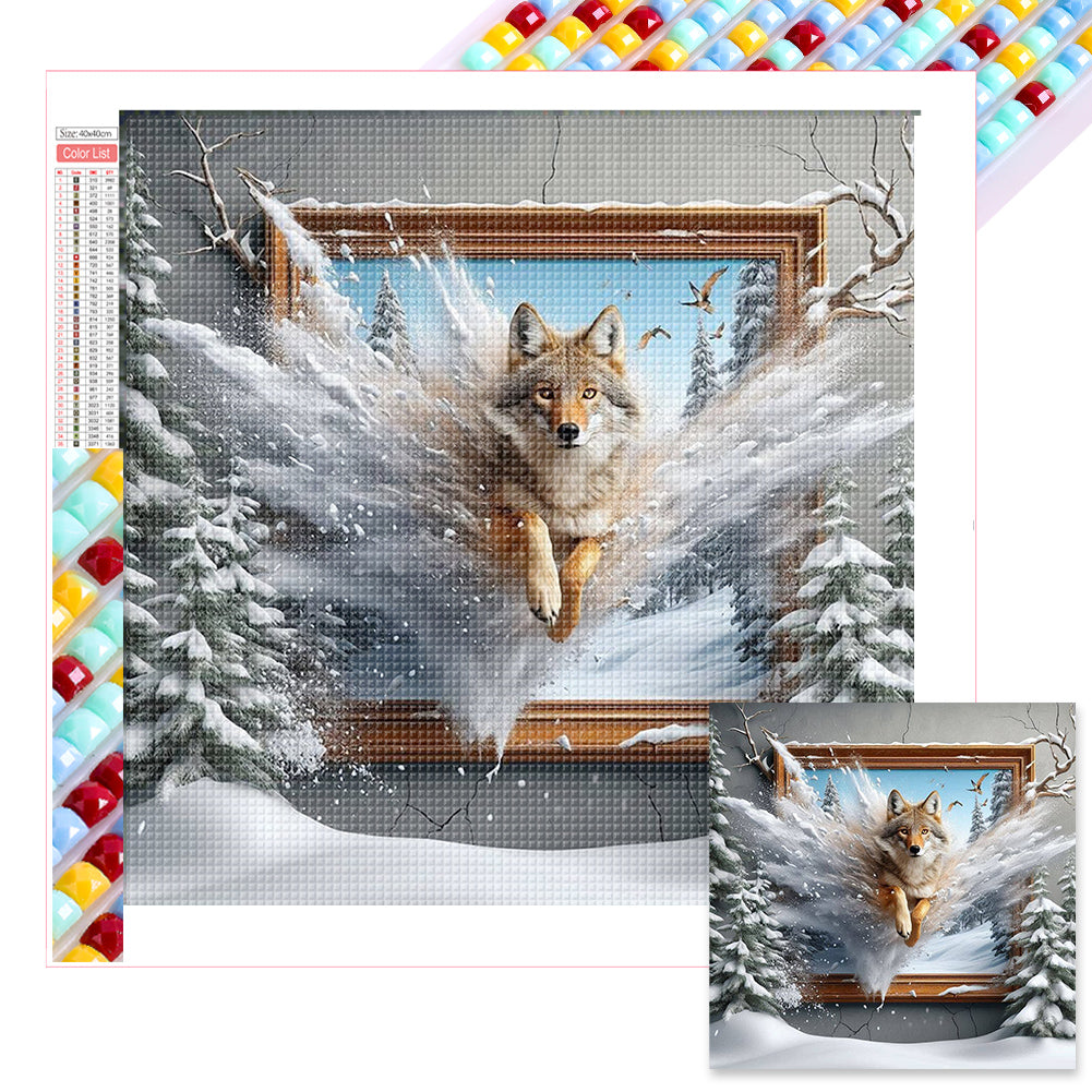 Diamond Painting - Full Square - Escaped From The Frame Wolf (40*40CM)