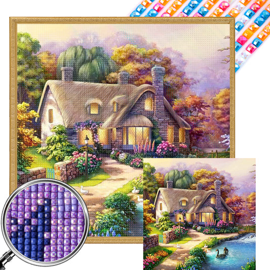 AB Diamond Painting - Full Square - Outdoor House (40*40CM)