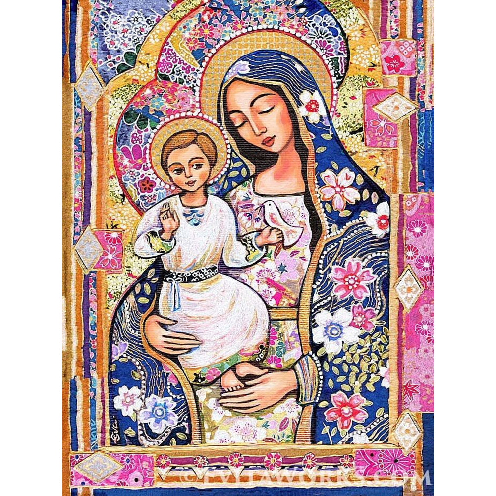 Diamond Painting - Full Round - Madonna And Child (30*40CM)