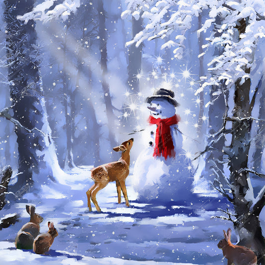 Diamond Painting - Full Square - Deer And Snowman (40*40CM)