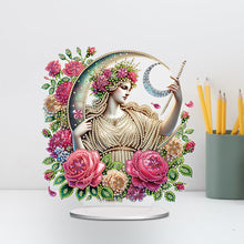Load image into Gallery viewer, Acrylic Special Shape Forest Girl Desktop Diamond Art Kits for Home Office Decor
