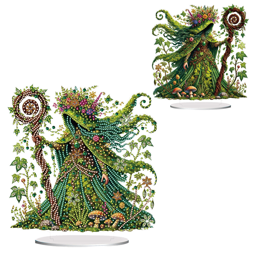 Acrylic Special Shape Forest Girl Desktop Diamond Art Kits for Home Office Decor