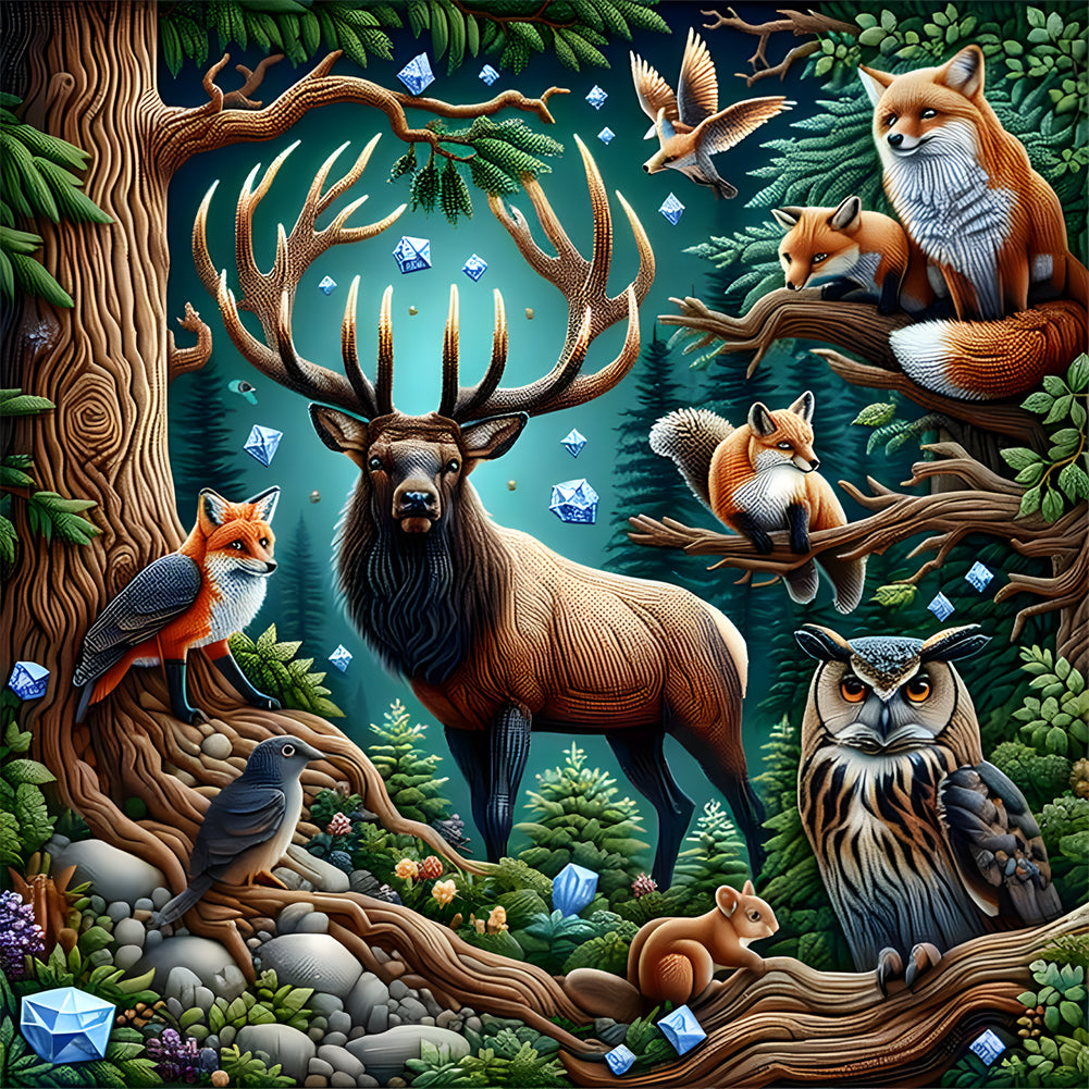 Diamond Painting - Full Round - Reindeer (40*40CM)