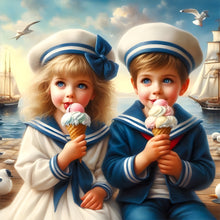 Load image into Gallery viewer, Diamond Painting - Full Round - Navy Child (30*30CM)
