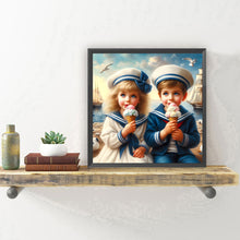 Load image into Gallery viewer, Diamond Painting - Full Round - Navy Child (30*30CM)
