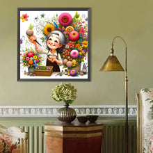 Load image into Gallery viewer, Diamond Painting - Full Round - Happy People And Flowers (40*40CM)
