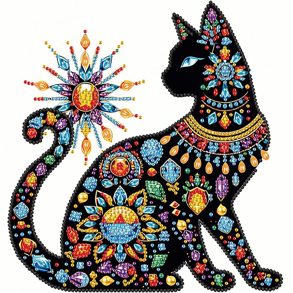 Diamond Painting - Partial Special Shaped - Mandala Cat (30*30CM)