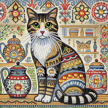 Load image into Gallery viewer, Diamond Painting - Partial Special Shaped - Mandala Cat (30*30CM)
