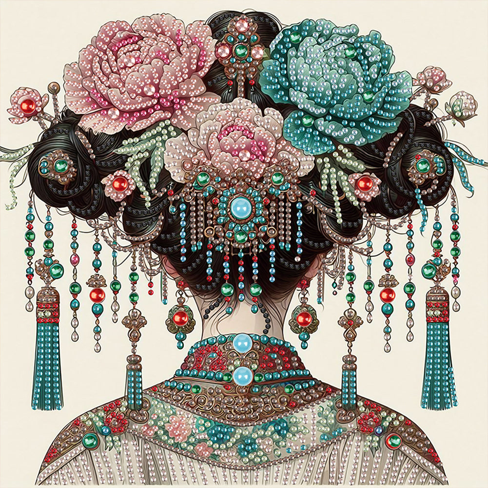 Diamond Painting - Partial Special Shaped - Gorgeous Headdress (30*30CM)