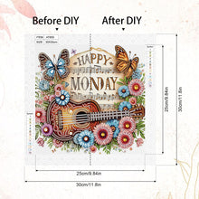 Load image into Gallery viewer, Diamond Painting - Partial Special Shaped - Notes Guitar Flower (30*30CM)
