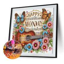 Load image into Gallery viewer, Diamond Painting - Partial Special Shaped - Notes Guitar Flower (30*30CM)
