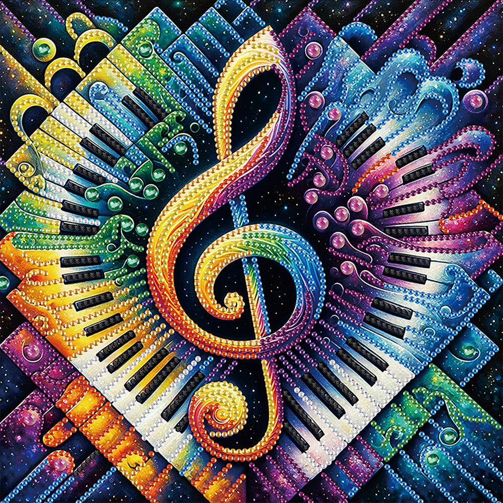 Diamond Painting - Partial Special Shaped - Piano Notes (30*30CM)