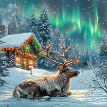 Load image into Gallery viewer, AB Diamond Painting - Full Round - Moose In Polar Night (40*40CM)
