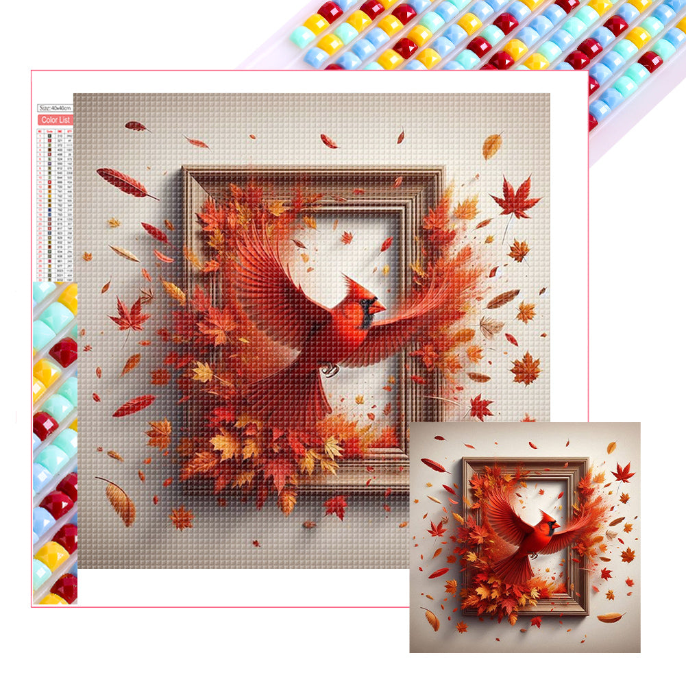 Diamond Painting - Full Square - Red Cardinal Escaping From The Frame (40*40CM)