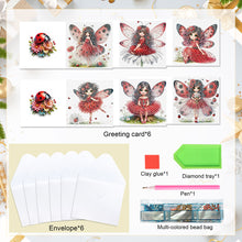 Load image into Gallery viewer, 6Pcs Elf Girl DIY Diamond Painting Card Diamond Drawing Card for Friends
