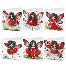 Load image into Gallery viewer, 6Pcs Elf Girl DIY Diamond Painting Card Diamond Drawing Card for Friends
