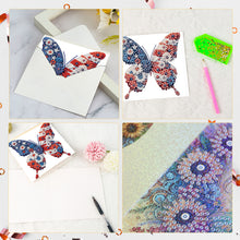 Load image into Gallery viewer, 6Pcs American Flag Butterfly DIY Diamond Painting Card Diamond Drawing Card
