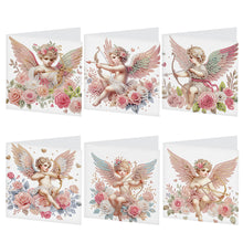 Load image into Gallery viewer, 6Pcs Cupid Angel DIY Diamond Painting Card Diamond Drawing Card for Friends
