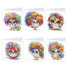 Load image into Gallery viewer, 6Pcs Funny Chicken DIY Diamond Painting Card Diamond Drawing Card for Friends
