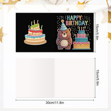 Load image into Gallery viewer, 6Pcs Birthday Cake Animal DIY Diamond Painting Card Diamond Drawing Card
