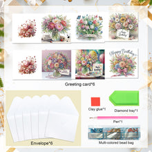 Load image into Gallery viewer, 6Pcs Bouquet DIY Diamond Painting Card Diamond Drawing Card for Friends
