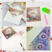 Load image into Gallery viewer, 6Pcs Good Morning Bouquet DIY Diamond Painting Card Diamond Drawing Card
