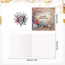 Load image into Gallery viewer, 6Pcs Good Morning Bouquet DIY Diamond Painting Card Diamond Drawing Card
