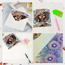 Load image into Gallery viewer, 6Pcs Black Woman DIY Diamond Painting Card Diamond Drawing Card for Adults
