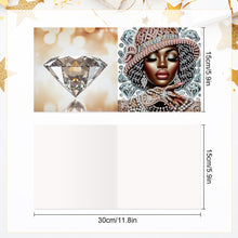 Load image into Gallery viewer, 6Pcs Black Woman DIY Diamond Painting Card Diamond Drawing Card for Adults
