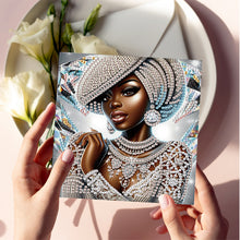 Load image into Gallery viewer, 6Pcs Black Woman DIY Diamond Painting Card Diamond Drawing Card for Adults
