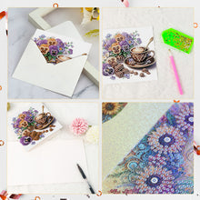 Load image into Gallery viewer, 6Pcs Coffee Afternoon Tea DIY Diamond Painting Card Diamond Drawing Card
