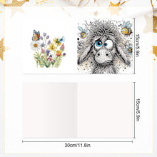 Load image into Gallery viewer, 6Pcs Funny Donkey DIY Diamond Painting Card Diamond Drawing Card for Friends
