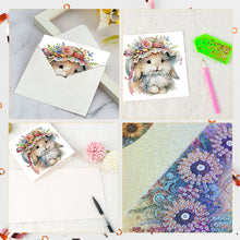 Load image into Gallery viewer, 6Pcs Easter Bunny DIY Diamond Painting Card Diamond Drawing Card for Friends
