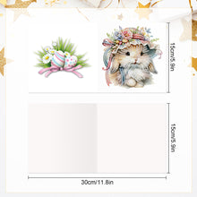 Load image into Gallery viewer, 6Pcs Easter Bunny DIY Diamond Painting Card Diamond Drawing Card for Friends
