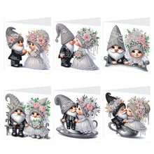 Load image into Gallery viewer, 6Pcs Gnome Lover DIY Diamond Painting Card Diamond Drawing Card for Friends
