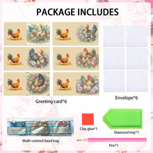 Load image into Gallery viewer, 6Pcs Chicken Coop DIY Diamond Painting Card Diamond Drawing Card for Friends
