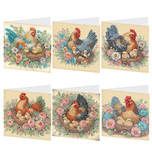 Load image into Gallery viewer, 6Pcs Chicken Coop DIY Diamond Painting Card Diamond Drawing Card for Friends
