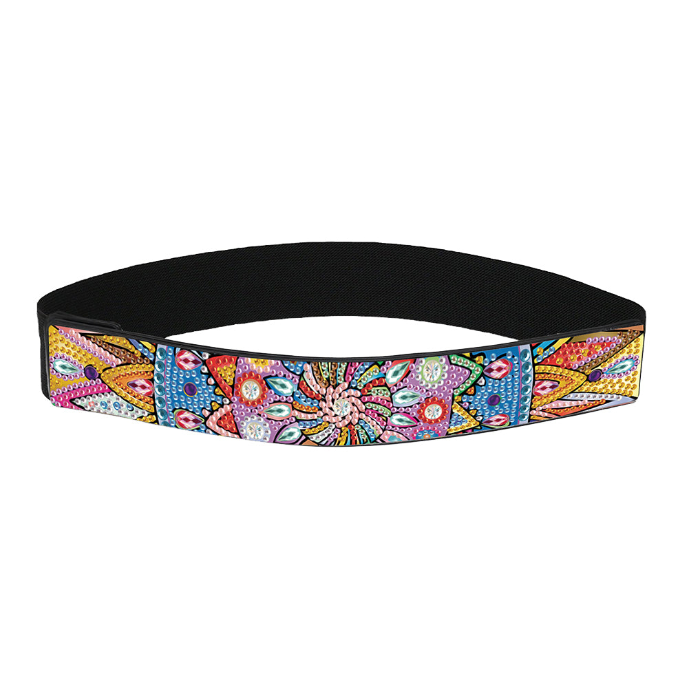 Mandala Diamond Painting Waistband Flower Diamond Art Elastic Belt for Women