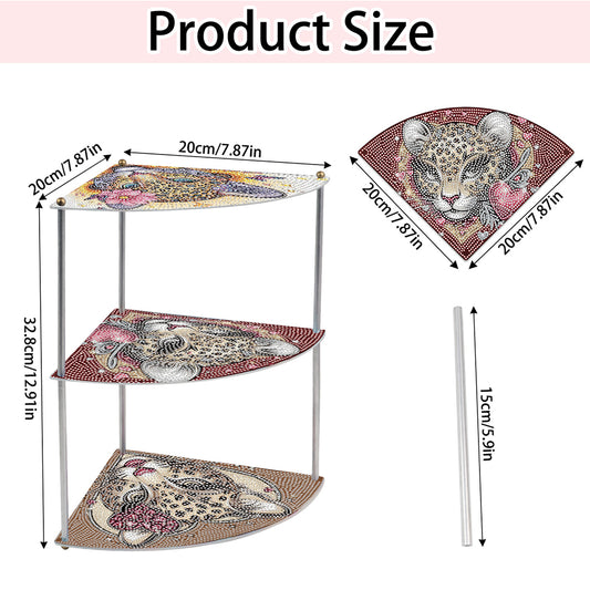 3 Tier Acrylic Special Shape Leopard 5D DIY Diamond Painting Storage Shelf