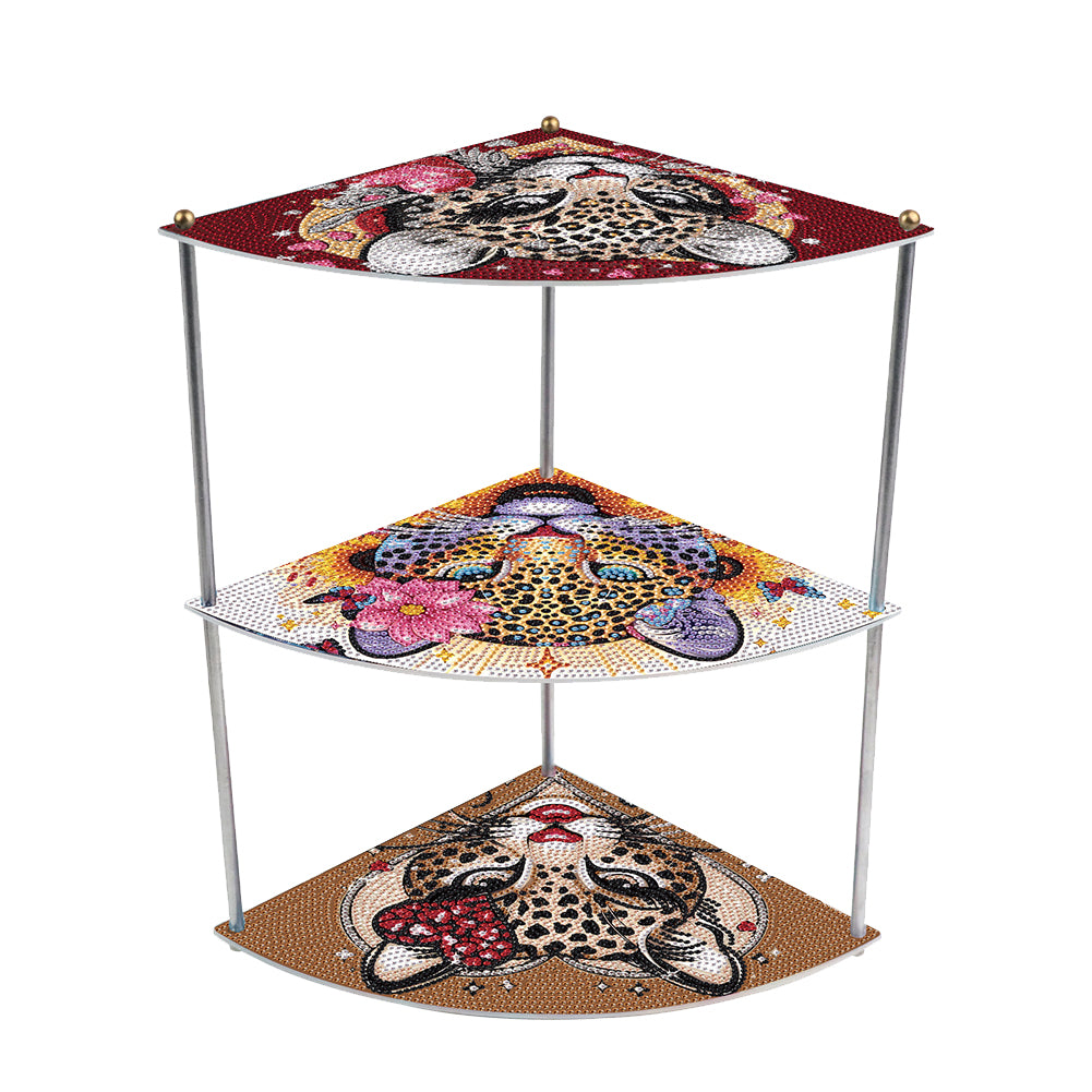 3 Tier Acrylic Special Shape Leopard 5D DIY Diamond Painting Storage Shelf