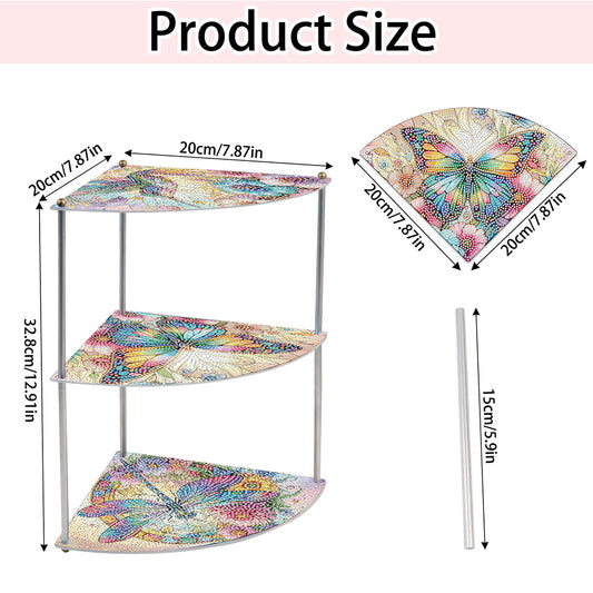 3 Tier Acrylic Special Shape Dragonfly 5D Diamond Painting Storage Shelf